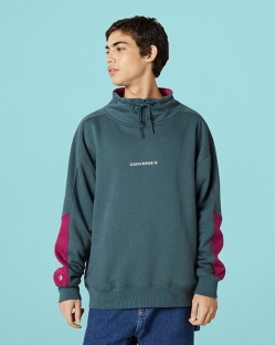 Converse Wordmark Funnel Neck Férfi Sweatshirt Kék | CIHNGKP-HU